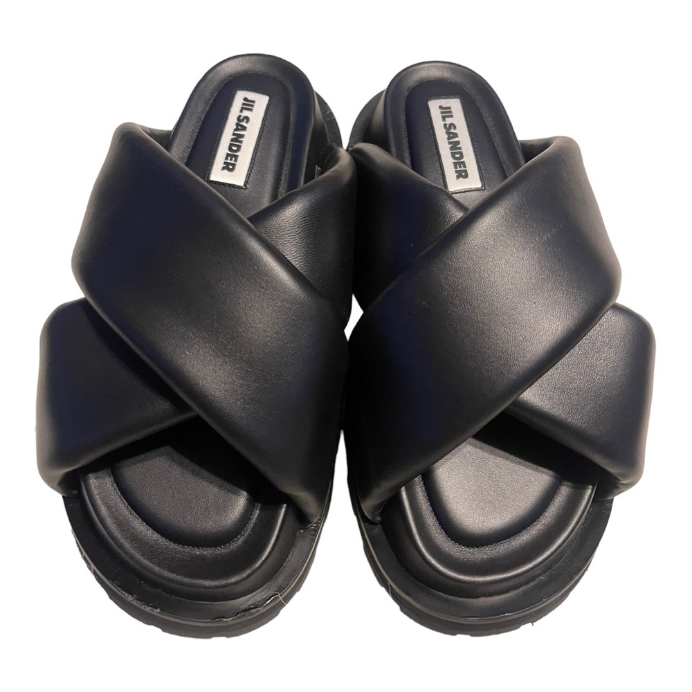 Jill Sander Black Oversize Wrap Sandals